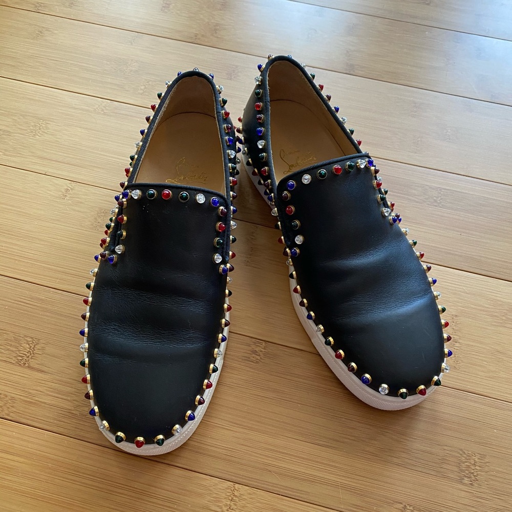 Christian Loubiton Studded Slip-On Sneaker